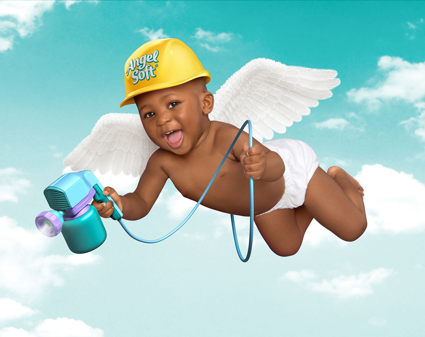 Photography, Photo Illustration, Digital Imaging, Composition, Color Grading, Creative Retouching and Retoucher for DDB-Angel-SoftSprayer